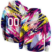 Загрузить изображение в средство просмотра галереи, Custom Stitched Graffiti Pattern White-Red 3D Sports Pullover Sweatshirt Hoodie