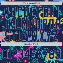 Загрузить изображение в средство просмотра галереи, Custom Stitched Graffiti Pattern Navy-Light Blue 3D Dinosaur Sports Pullover Sweatshirt Hoodie