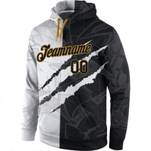 Загрузить изображение в средство просмотра галереи, Custom Stitched Graffiti Pattern Black-Old Gold 3D Sports Pullover Sweatshirt Hoodie