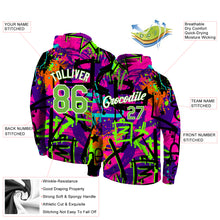 Laden Sie das Bild in den Galerie-Viewer, Custom Stitched Graffiti Pattern Neon Green-White 3D Sports Pullover Sweatshirt Hoodie