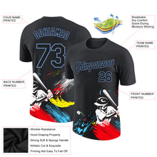 Charger l'image dans la galerie, Custom Graffiti Pattern Black-Light Blue 3D Performance T-Shirt