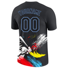 Charger l'image dans la galerie, Custom Graffiti Pattern Black-Light Blue 3D Performance T-Shirt
