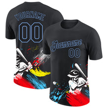 Charger l'image dans la galerie, Custom Graffiti Pattern Black-Light Blue 3D Performance T-Shirt