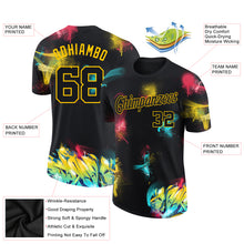 Charger l'image dans la galerie, Custom Graffiti Pattern Black-Gold 3D Performance T-Shirt