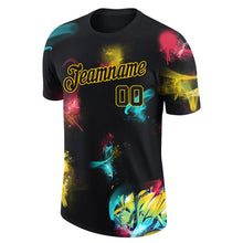 Charger l'image dans la galerie, Custom Graffiti Pattern Black-Gold 3D Performance T-Shirt
