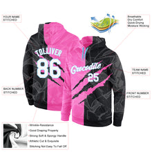 Load image into Gallery viewer, Custom Stitched Graffiti Pattern White-Light Blue 3D Sports Pullover Sweatshirt Hoodie