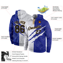 Load image into Gallery viewer, Custom Stitched Graffiti Pattern Black-Old Gold 3D Sports Pullover Sweatshirt Hoodie