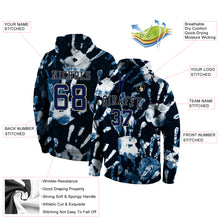 Load image into Gallery viewer, Custom Stitched Graffiti Pattern Navy-Vegas Gold 3D Sports Pullover Sweatshirt Hoodie