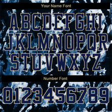 Load image into Gallery viewer, Custom Stitched Graffiti Pattern Navy-Vegas Gold 3D Sports Pullover Sweatshirt Hoodie