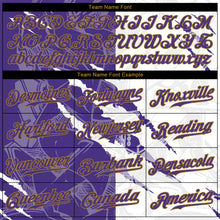 Charger l'image dans la galerie, Custom Graffiti Pattern Purple-Old Gold 3D Authentic Baseball Jersey
