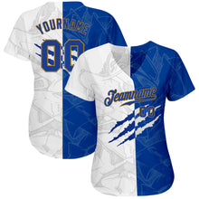 Charger l'image dans la galerie, Custom Graffiti Pattern Royal-Old Gold 3D Authentic Baseball Jersey