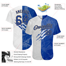 Charger l'image dans la galerie, Custom Graffiti Pattern Royal-Old Gold 3D Authentic Baseball Jersey