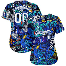 Charger l'image dans la galerie, Custom Graffiti Pattern White-Royal 3D Authentic Baseball Jersey