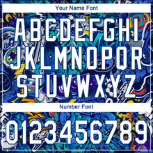 Charger l'image dans la galerie, Custom Graffiti Pattern White-Royal 3D Authentic Baseball Jersey