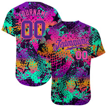Charger l'image dans la galerie, Custom Graffiti Pattern Purple-Pink 3D Authentic Baseball Jersey