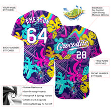 Laden Sie das Bild in den Galerie-Viewer, Custom Graffiti Pattern White-Purple 3D Authentic Baseball Jersey