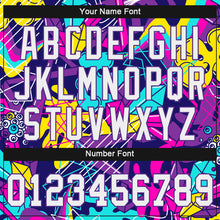 Laden Sie das Bild in den Galerie-Viewer, Custom Graffiti Pattern White-Purple 3D Authentic Baseball Jersey