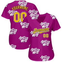 Charger l'image dans la galerie, Custom Graffiti Pattern Gold-Black 3D Authentic Baseball Jersey