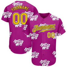 Charger l'image dans la galerie, Custom Graffiti Pattern Gold-Black 3D Authentic Baseball Jersey