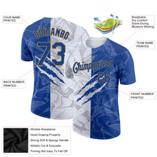Charger l'image dans la galerie, Custom Graffiti Pattern Royal-Old Gold Scratch 3D Performance T-Shirt