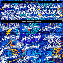 Charger l'image dans la galerie, Custom Graffiti Pattern White-Royal 3D Performance T-Shirt