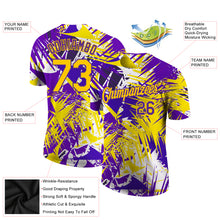 Charger l'image dans la galerie, Custom Graffiti Pattern Gold-Purple 3D Performance T-Shirt