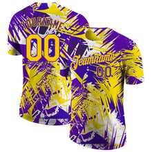 Charger l'image dans la galerie, Custom Graffiti Pattern Gold-Purple 3D Performance T-Shirt