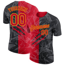Charger l'image dans la galerie, Custom Graffiti Pattern Red-Gold 3D Performance T-Shirt