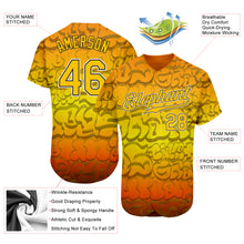 Charger l'image dans la galerie, Custom Graffiti Pattern Gold-Black 3D Authentic Baseball Jersey