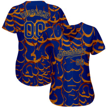 Charger l'image dans la galerie, Custom Graffiti Pattern Royal-Gold 3D Authentic Baseball Jersey