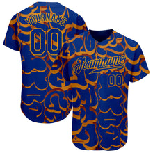 Charger l'image dans la galerie, Custom Graffiti Pattern Royal-Gold 3D Authentic Baseball Jersey