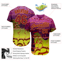 Charger l'image dans la galerie, Custom Graffiti Pattern Crimson-Gold 3D Authentic Baseball Jersey