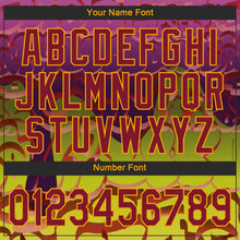 Charger l'image dans la galerie, Custom Graffiti Pattern Crimson-Gold 3D Authentic Baseball Jersey