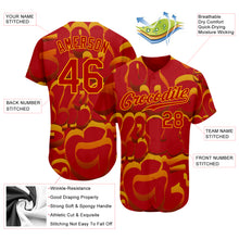 Charger l'image dans la galerie, Custom Graffiti Pattern Red-Gold 3D Authentic Baseball Jersey