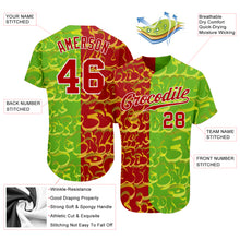 Charger l'image dans la galerie, Custom Graffiti Pattern Red-Green 3D Authentic Baseball Jersey