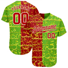Charger l'image dans la galerie, Custom Graffiti Pattern Red-Green 3D Authentic Baseball Jersey