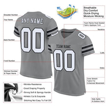 Загрузить изображение в средство просмотра галереи, Custom Gray White-Black Mesh Authentic Football Jersey
