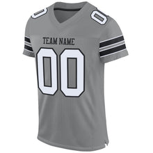 Загрузить изображение в средство просмотра галереи, Custom Gray White-Black Mesh Authentic Football Jersey