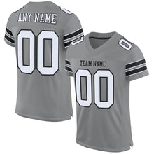Загрузить изображение в средство просмотра галереи, Custom Gray White-Black Mesh Authentic Football Jersey