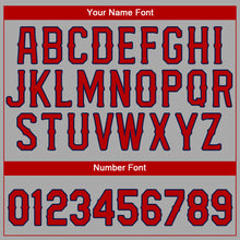 Загрузить изображение в средство просмотра галереи, Custom Gray Red-Navy Authentic Baseball Jersey