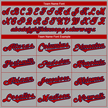 Загрузить изображение в средство просмотра галереи, Custom Gray Red-Navy Authentic Baseball Jersey