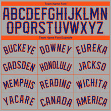 Загрузить изображение в средство просмотра галереи, Custom Gray Royal-Orange Authentic Baseball Jersey