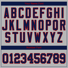 Загрузить изображение в средство просмотра галереи, Custom Gray Navy-Red Authentic Baseball Jersey