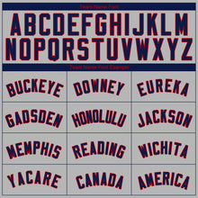 Загрузить изображение в средство просмотра галереи, Custom Gray Navy-Red Authentic Baseball Jersey