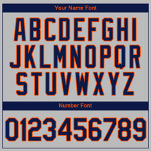 Загрузить изображение в средство просмотра галереи, Custom Gray Navy-Orange Authentic Baseball Jersey