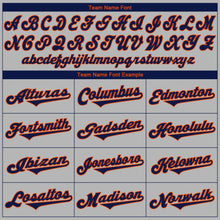 Загрузить изображение в средство просмотра галереи, Custom Gray Navy-Orange Authentic Baseball Jersey