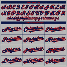 Загрузить изображение в средство просмотра галереи, Custom Gray Navy-Red Authentic Baseball Jersey