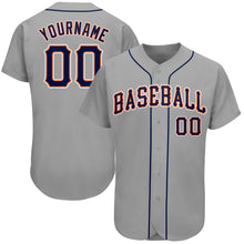 Загрузить изображение в средство просмотра галереи, Custom Gray Navy-Orange Authentic Baseball Jersey