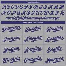 Загрузить изображение в средство просмотра галереи, Custom Gray Purple-Black Authentic Baseball Jersey