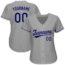 Загрузить изображение в средство просмотра галереи, Custom Gray Royal-White Authentic Baseball Jersey